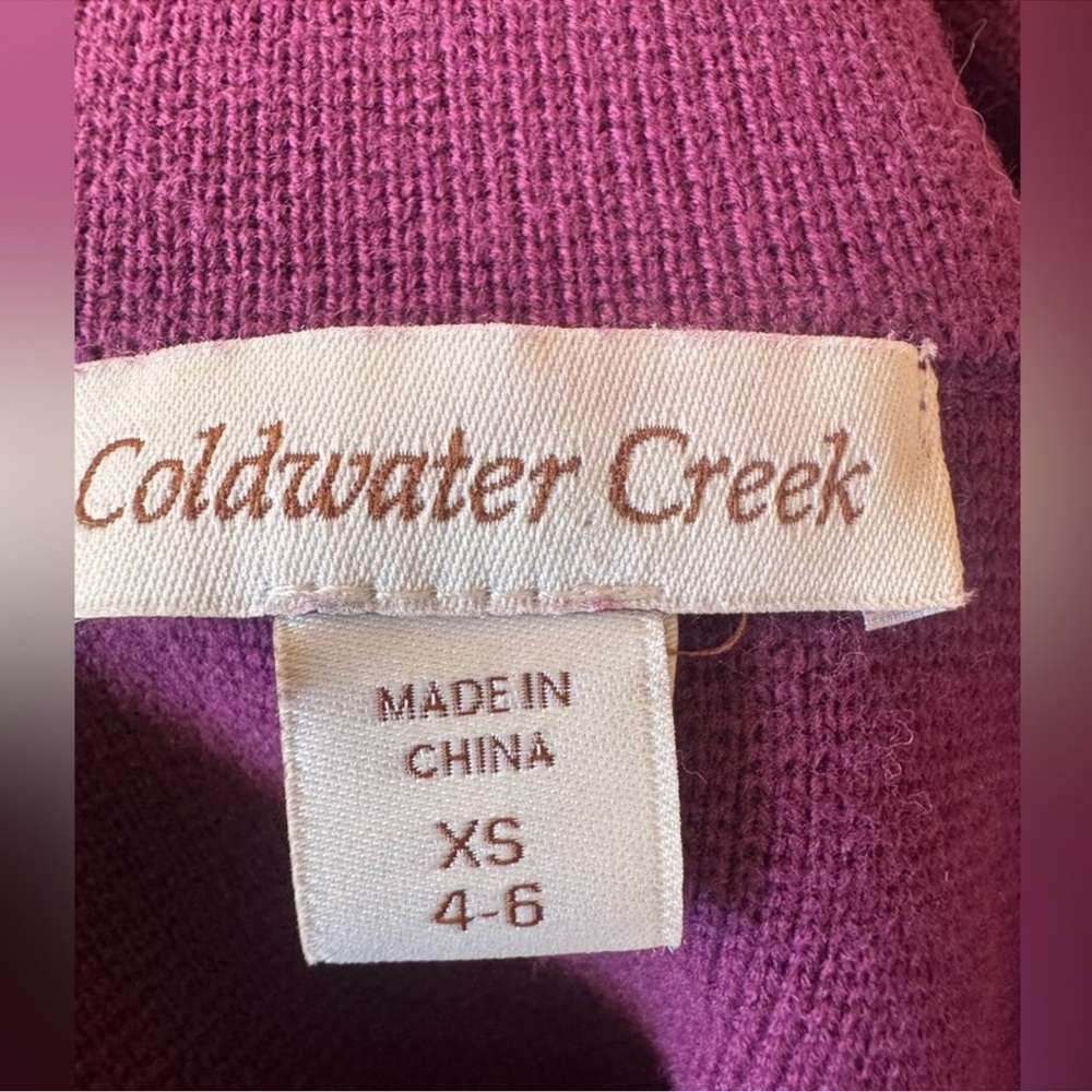 Classic Cotton Cardigan Sweater Purple Button Front Lightweight XS - Picture 4 of 5